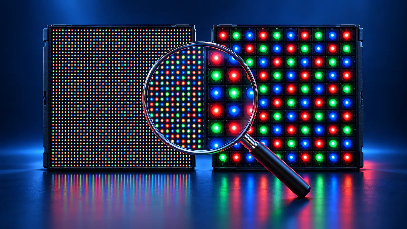 So sánh mật độ điểm ảnh của hai module màn hình LED