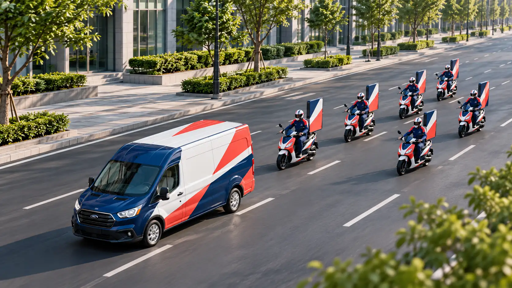 Đội hình Roadshow di chuyển đồng đều với khoảng cách an toàn
